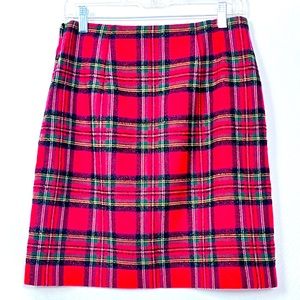 Tolbots Red plaid Sparkle A- Line Skirt 4P